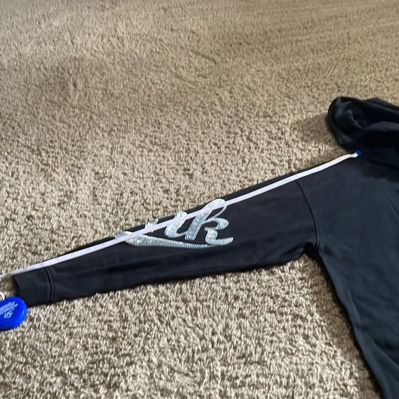 Ladies “PINK” long sleeve hooded sequin accent lightweight sweatshirt. Sz XS - Picture 8 of 12